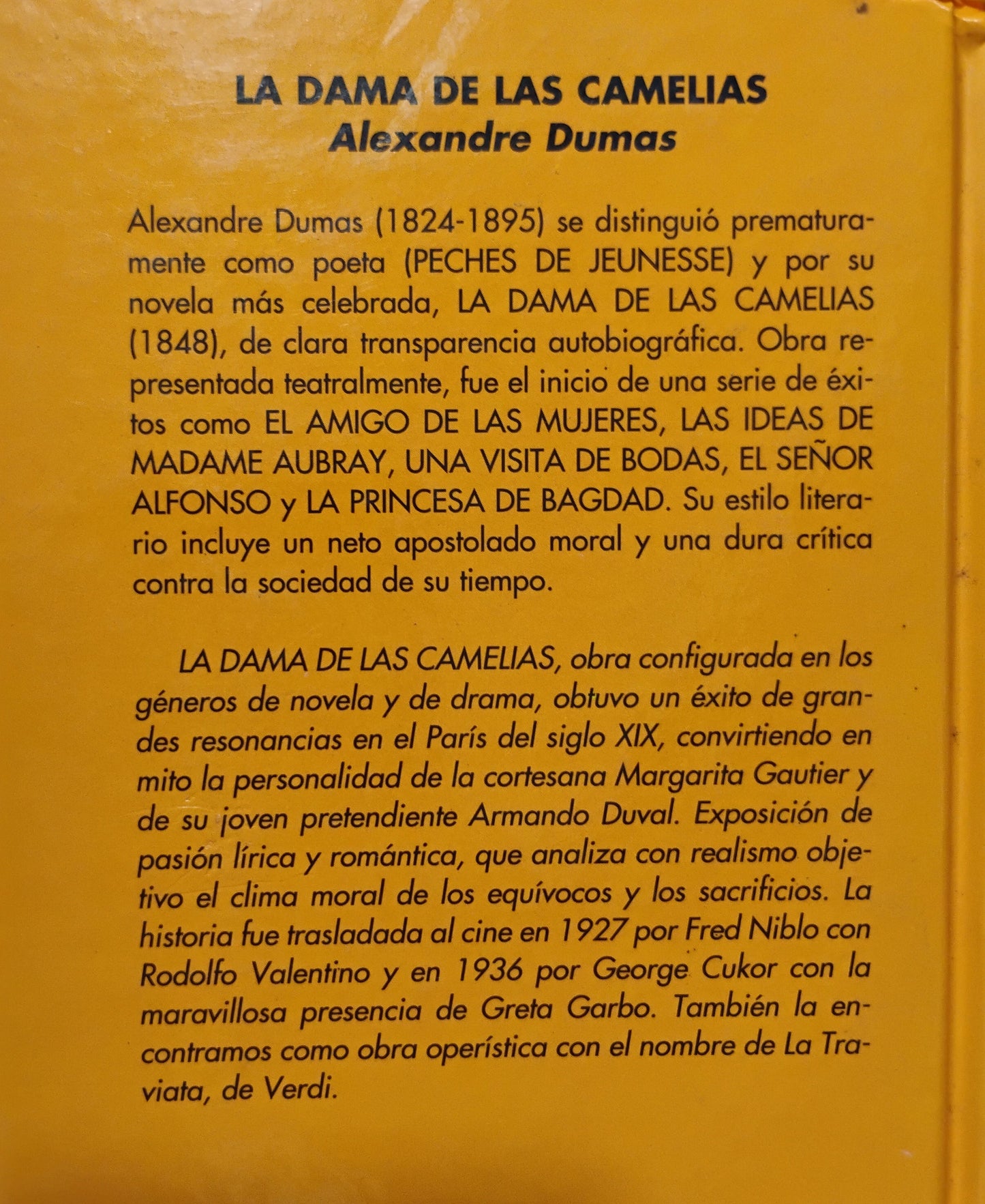 LA DAMA DE LAS CAMELIAS - Alejandro Dumas