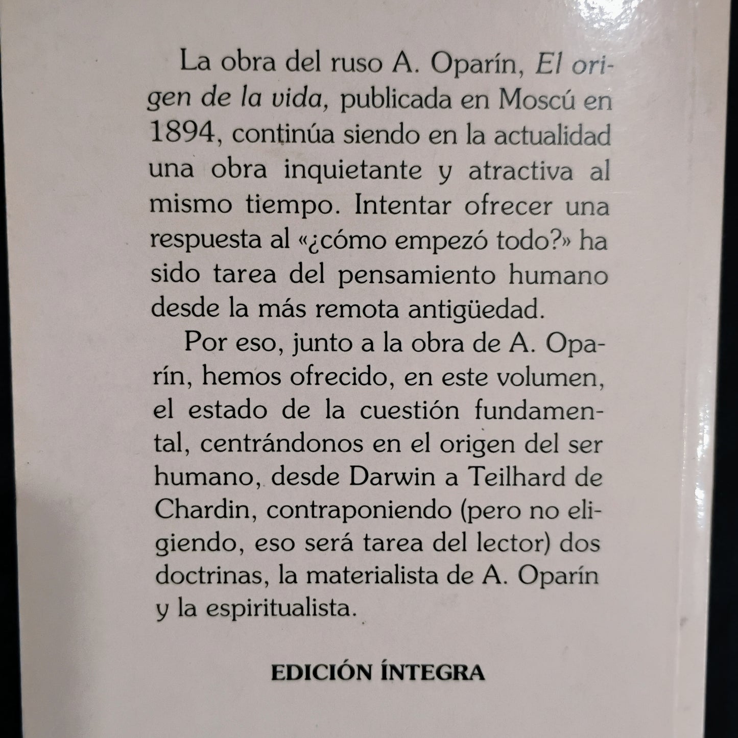 El origen de la vida - A. Oparin