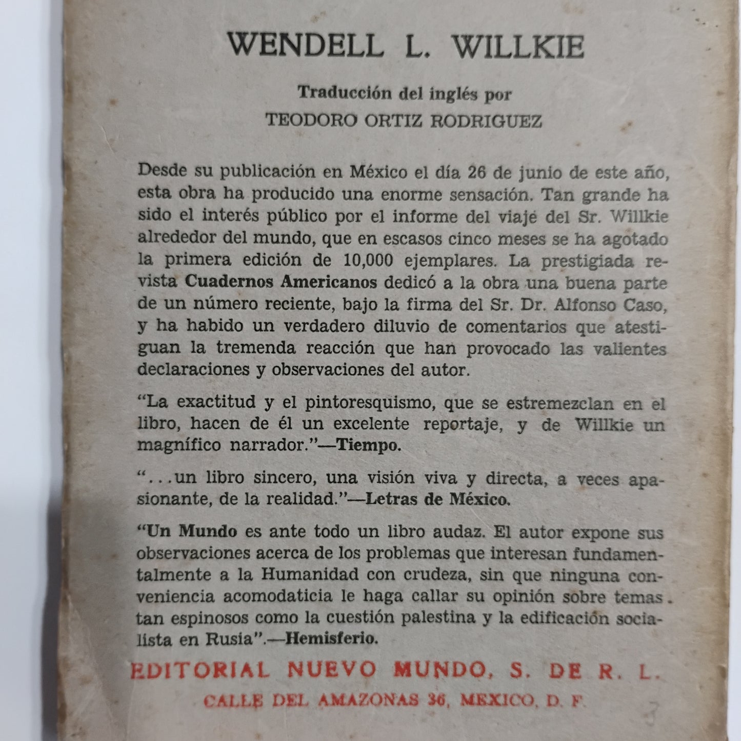 Un mundo - Wendell L. WILLKIE