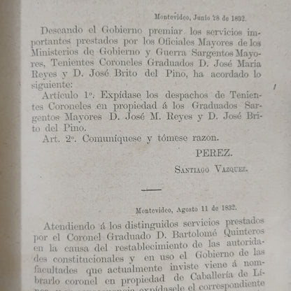 RECOPILACIÓN DE DECRETOS MILITARES (1828–1889) Tomo I - Coronel de Artillería Pedro de León (Compilador)
