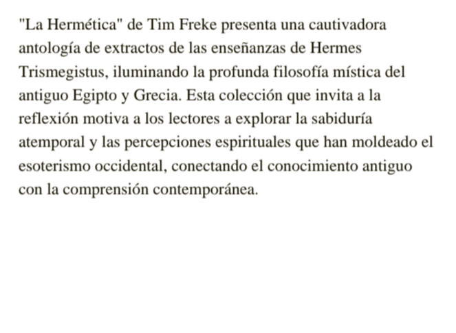 HERMÉTICA. La sabiduría perdida de los faraones - Timothy Freke, Peter Gandy