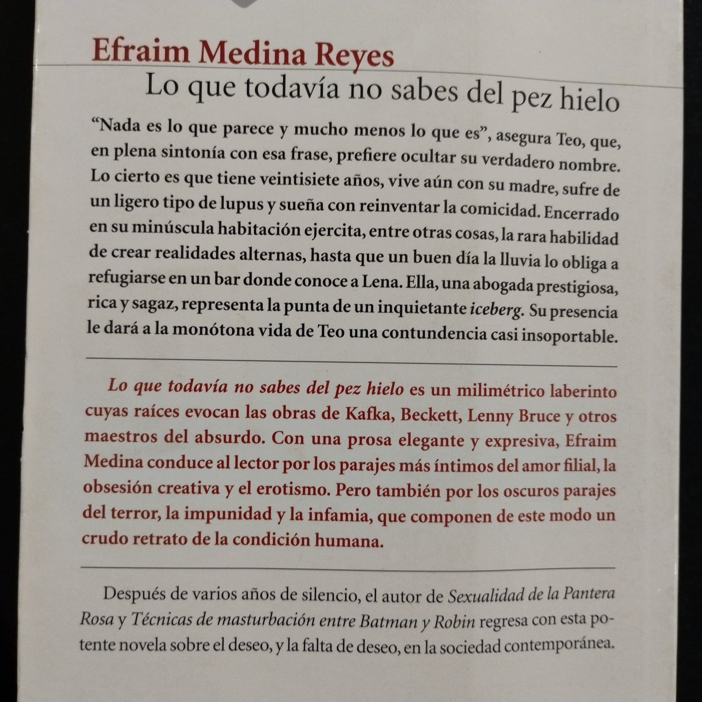 Lo que todavía no sabes del pez de hielo - Efraim Medina Reyes