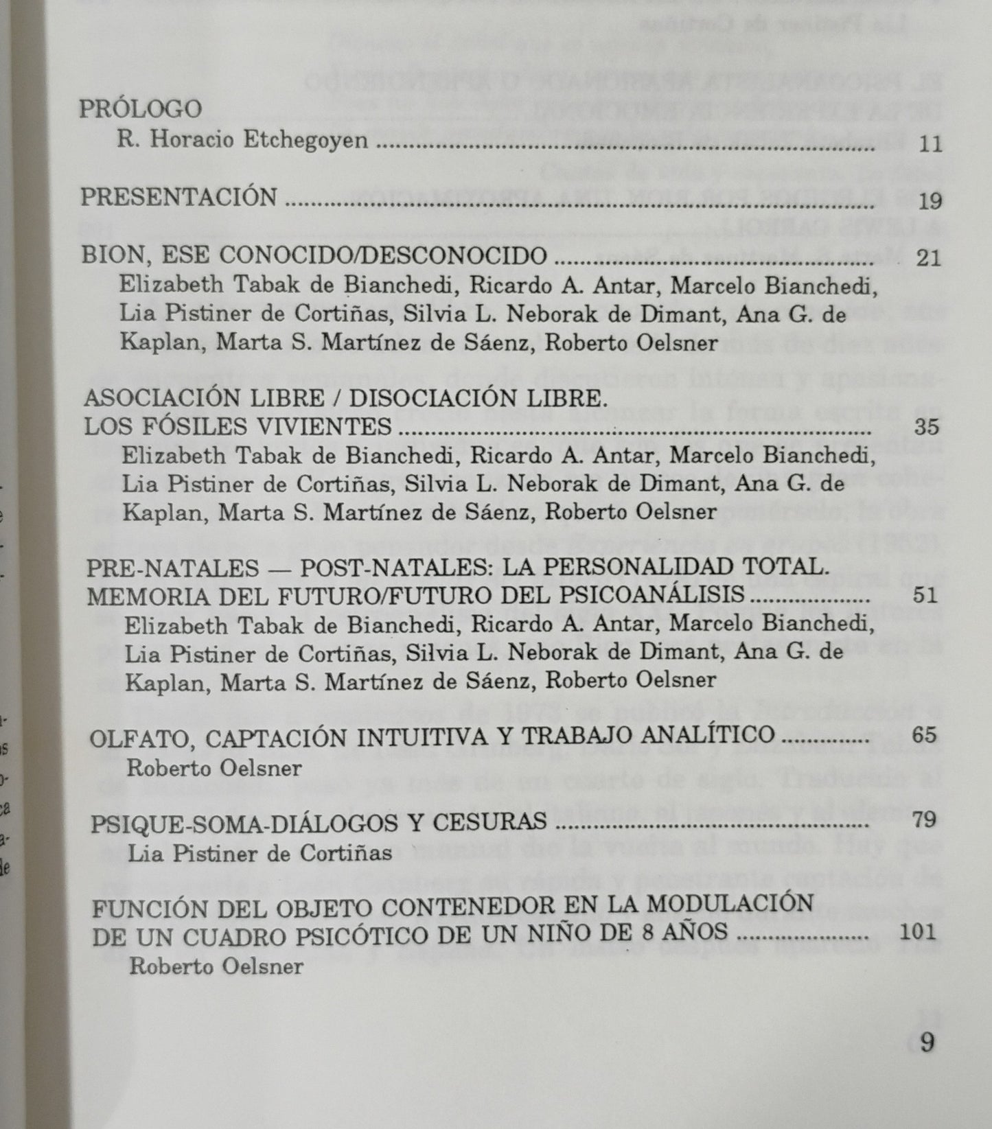 BION conocido/desconocido - Elizabeth T. de Bianchedi, et al.